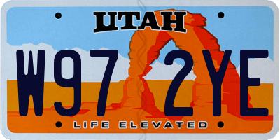 UT license plate W972YE
