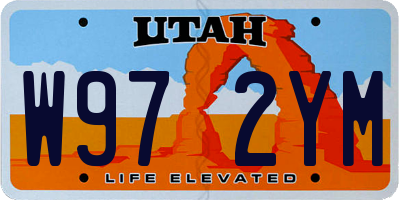 UT license plate W972YM