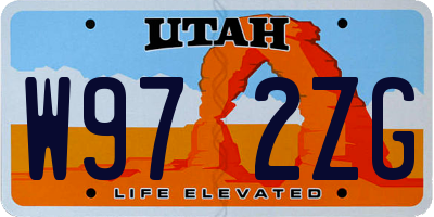 UT license plate W972ZG