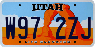 UT license plate W972ZJ