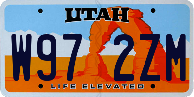 UT license plate W972ZM