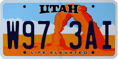 UT license plate W973AI