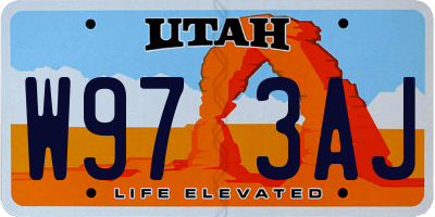 UT license plate W973AJ