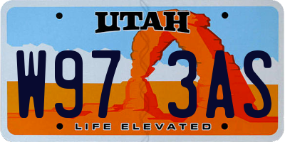 UT license plate W973AS
