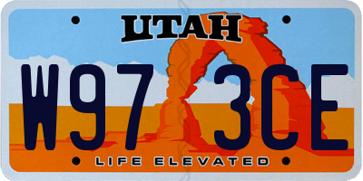 UT license plate W973CE