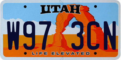 UT license plate W973CN
