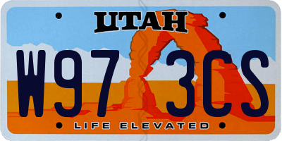 UT license plate W973CS