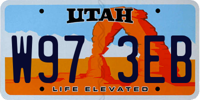 UT license plate W973EB