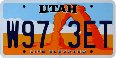 UT license plate W973ET
