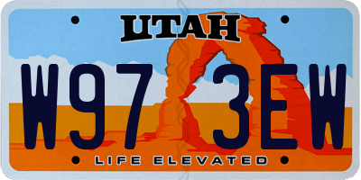 UT license plate W973EW