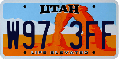 UT license plate W973FF