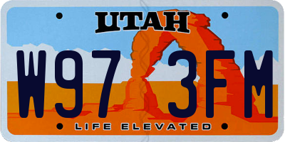 UT license plate W973FM