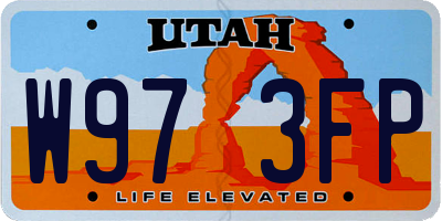 UT license plate W973FP