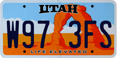 UT license plate W973FS