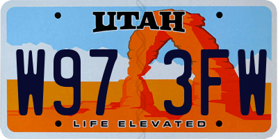 UT license plate W973FW