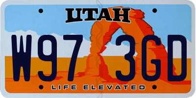 UT license plate W973GD