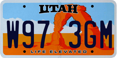 UT license plate W973GM