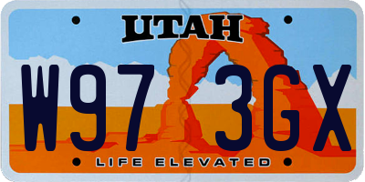 UT license plate W973GX