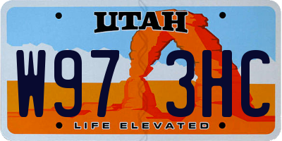 UT license plate W973HC