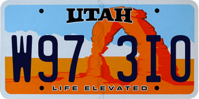 UT license plate W973IO