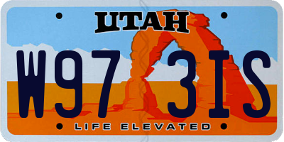 UT license plate W973IS