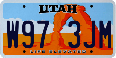 UT license plate W973JM