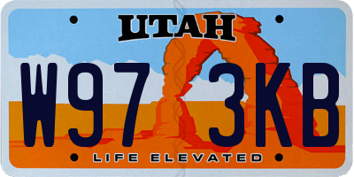 UT license plate W973KB