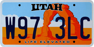 UT license plate W973LC