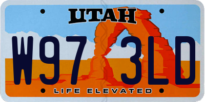UT license plate W973LD