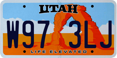 UT license plate W973LJ