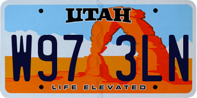 UT license plate W973LN