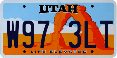 UT license plate W973LT