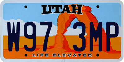 UT license plate W973MP