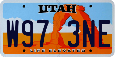 UT license plate W973NE