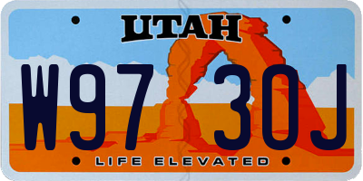 UT license plate W973OJ