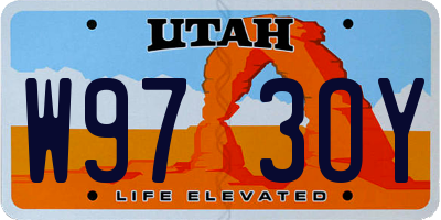 UT license plate W973OY