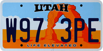 UT license plate W973PE