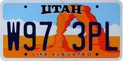 UT license plate W973PL
