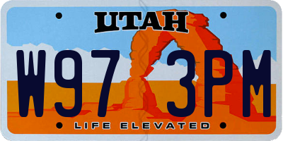 UT license plate W973PM