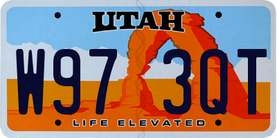 UT license plate W973QT