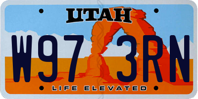 UT license plate W973RN