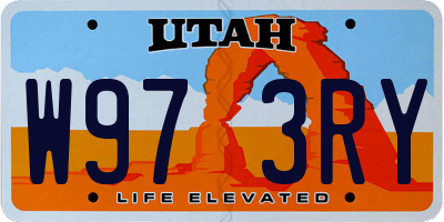 UT license plate W973RY