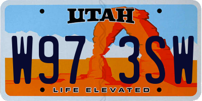 UT license plate W973SW