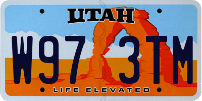 UT license plate W973TM