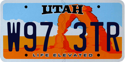 UT license plate W973TR