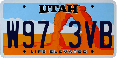 UT license plate W973VB