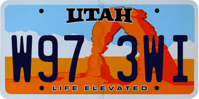 UT license plate W973WI
