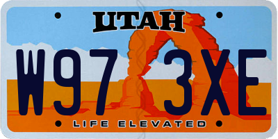 UT license plate W973XE