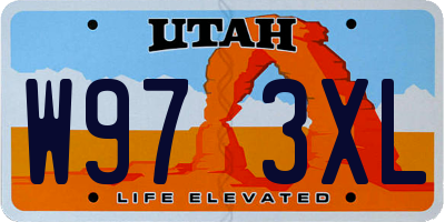UT license plate W973XL