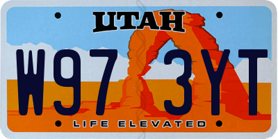 UT license plate W973YT